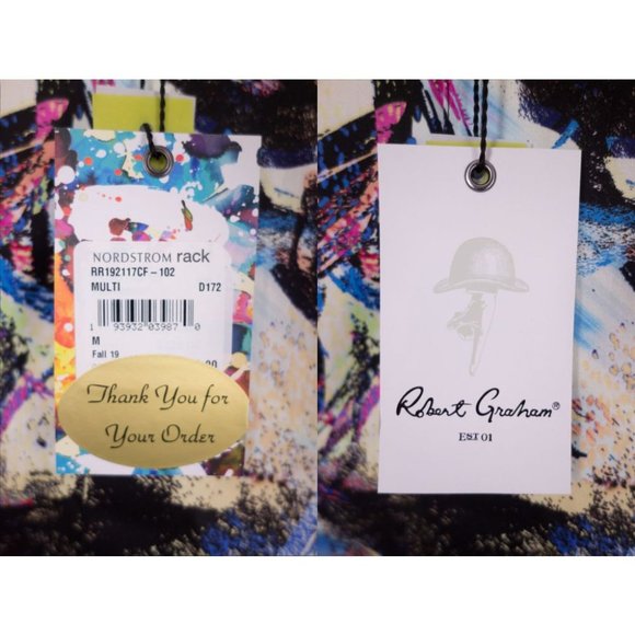 ROBERT GRAHAM New Point Break Short Sleeve In Mult - Picture 8 of 10